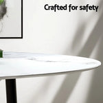1 Artiss Dining Table and 4 Chairs Set Marble Grey - Furniture > Dining > Dining Set