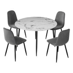 1 Artiss Dining Table and 4 Chairs Set Marble Grey - Furniture > Dining > Dining Set
