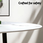 1 Artiss Dining Table and 4 Chairs Set Marble White - Furniture > Dining > Dining Set