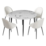 1 Artiss Dining Table and 4 Chairs Set Marble White - Furniture > Dining > Dining Set