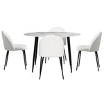 1 Artiss Dining Table and 4 Chairs Set Marble White - Furniture > Dining > Dining Set