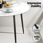 1 Artiss Dining Table and 4 Chairs Set Marble White - Furniture > Dining > Dining Set