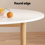 1 Artiss Dining Table and 4 Chairs Set White Grey - Furniture > Dining > Dining Set