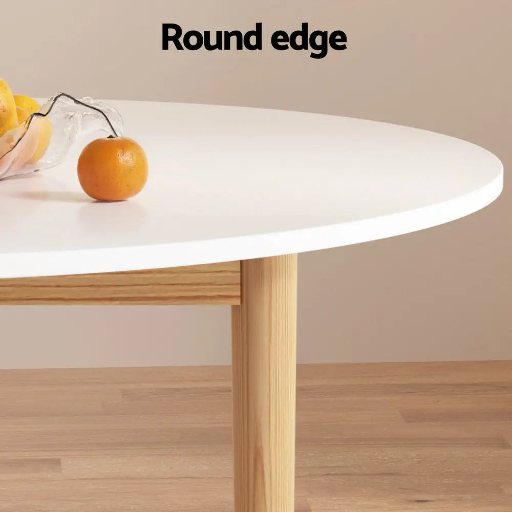 1 Artiss Dining Table and 4 Chairs Set White Grey - Furniture > Dining > Dining Set