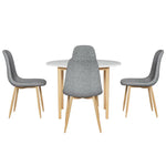 1 Artiss Dining Table and 4 Chairs Set White Grey - Furniture > Dining > Dining Set