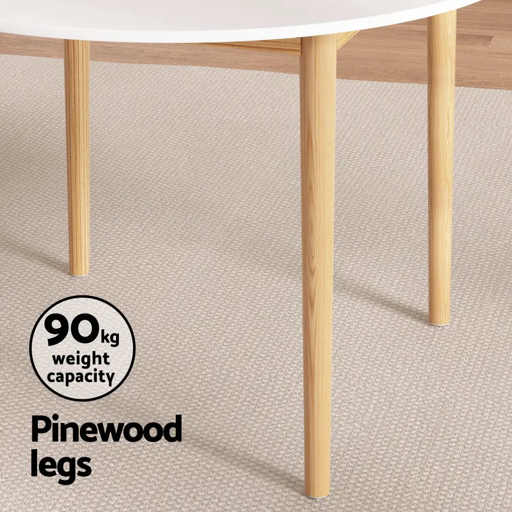 1 Artiss Dining Table and 4 Chairs Set White Grey - Furniture > Dining > Dining Set