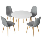 1 Artiss Dining Table and 4 Chairs Set White Grey - Furniture > Dining > Dining Set