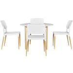 1 Artiss Dining Table and 4 Chairs Set White Wood - Furniture > Dining > Dining Set