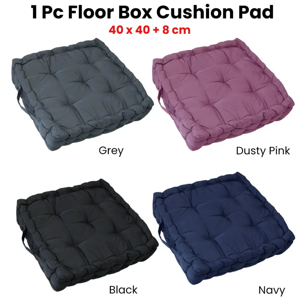 1 Pc Floor Box Cushion Pad 40 x 40 + 8 cm Grey - Home & Garden > Bedding