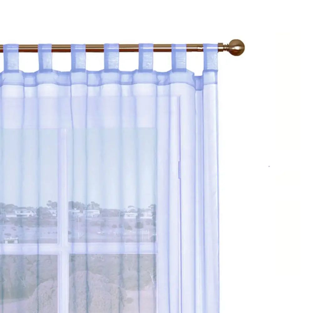 1 Piece Organza Tab Top Curtain 110 x 213 cm Blue - Home & Garden > Curtains
