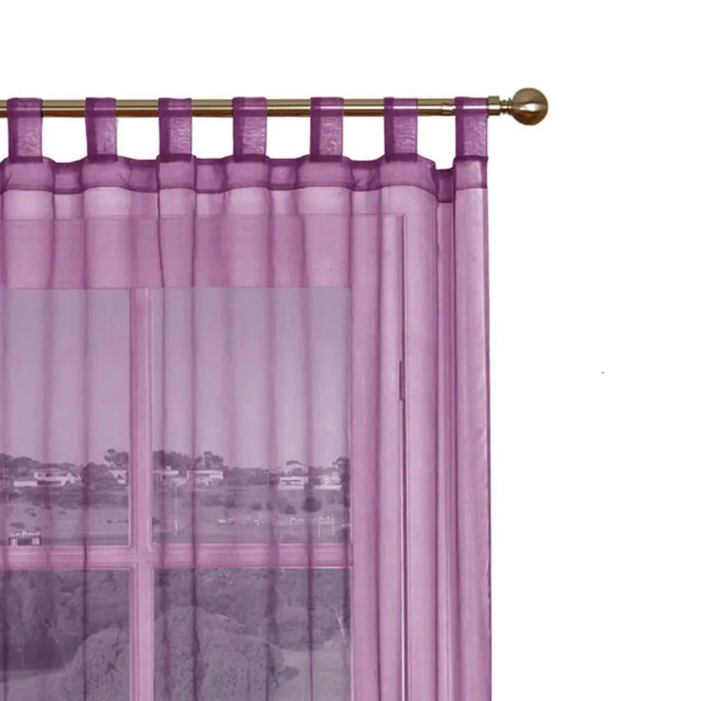 1 Piece Organza Tab Top Curtain 110 x 213 cm Plum - Home & Garden > Curtains