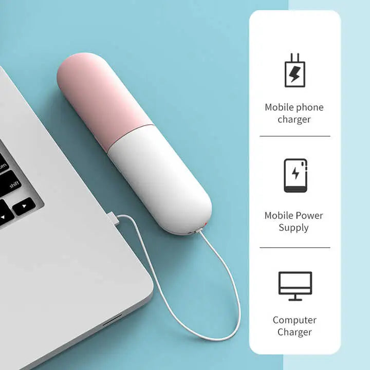 1 Piece Pink Portable UV-C Toothbrush Sterilizer - Rechargeable Travel Case with UV-C Disinfection Compact