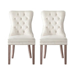 1 Set of 2 Artiss Dining Chairs Beige Velvet - Furniture > Dining > Kitchen & Dining Chairs