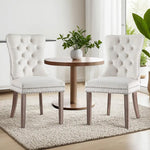 1 Set of 2 Artiss Dining Chairs Beige Velvet - Furniture > Dining > Kitchen & Dining Chairs