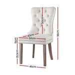 1 Set of 2 Artiss Dining Chairs Beige Velvet - Furniture > Dining > Kitchen & Dining Chairs