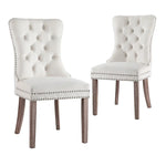 1 Set of 2 Artiss Dining Chairs Beige Velvet - Furniture > Dining > Kitchen & Dining Chairs