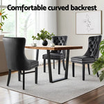 1 Set of 2 Artiss Dining Chairs Black Leather - Furniture > Dining > Kitchen & Dining Chairs