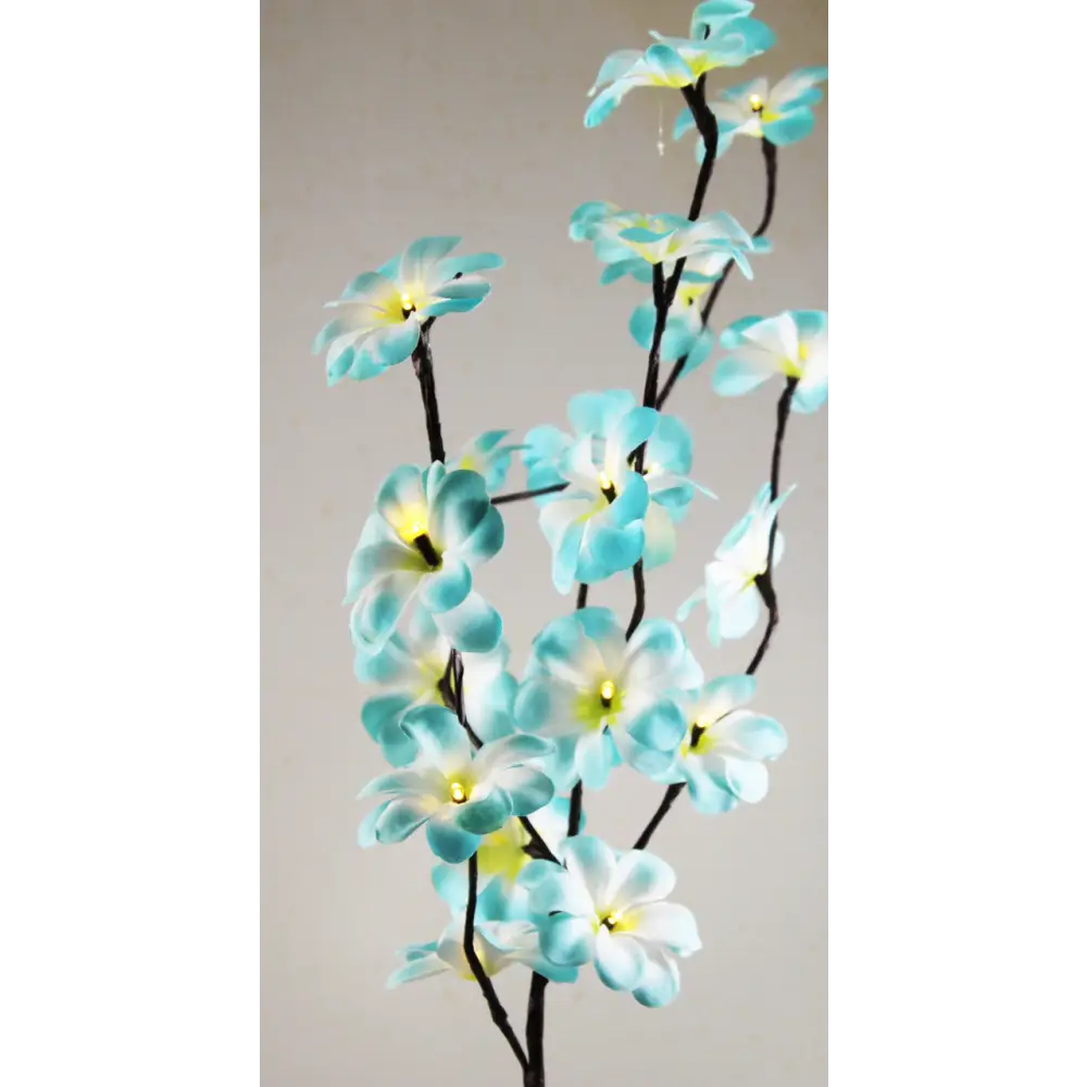 1 Set of 50cm H 20 LED Blue Frangipani Tree Branch Stem Fairy Light Wedding Event Party Function Table Vase Centrepiece