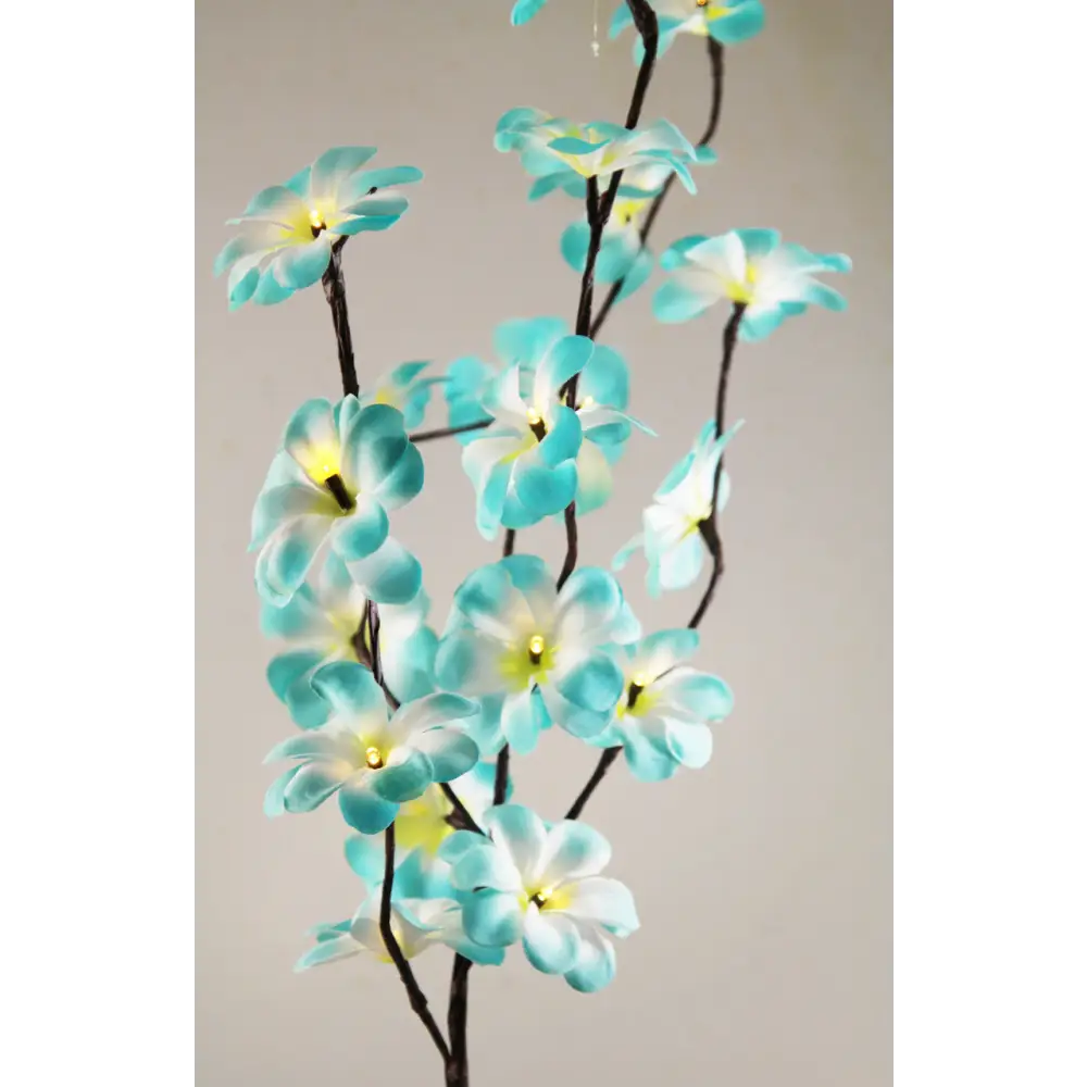 1 Set of 50cm H 20 LED Blue Frangipani Tree Branch Stem Fairy Light Wedding Event Party Function Table Vase Centrepiece