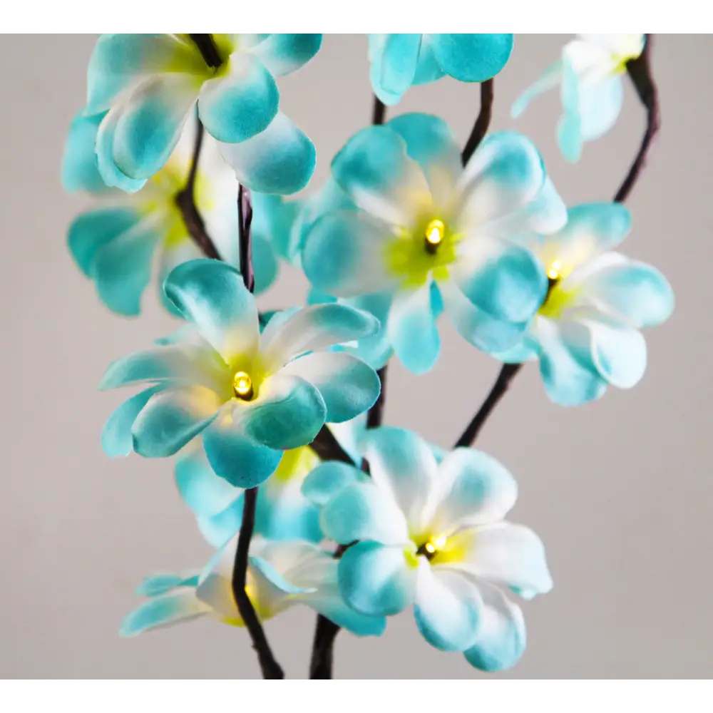 1 Set of 50cm H 20 LED Blue Frangipani Tree Branch Stem Fairy Light Wedding Event Party Function Table Vase Centrepiece