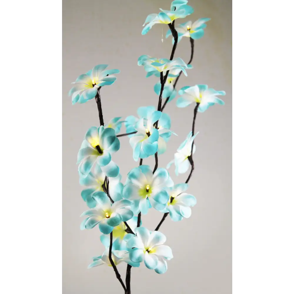 1 Set of 50cm H 20 LED Blue Frangipani Tree Branch Stem Fairy Light Wedding Event Party Function Table Vase Centrepiece
