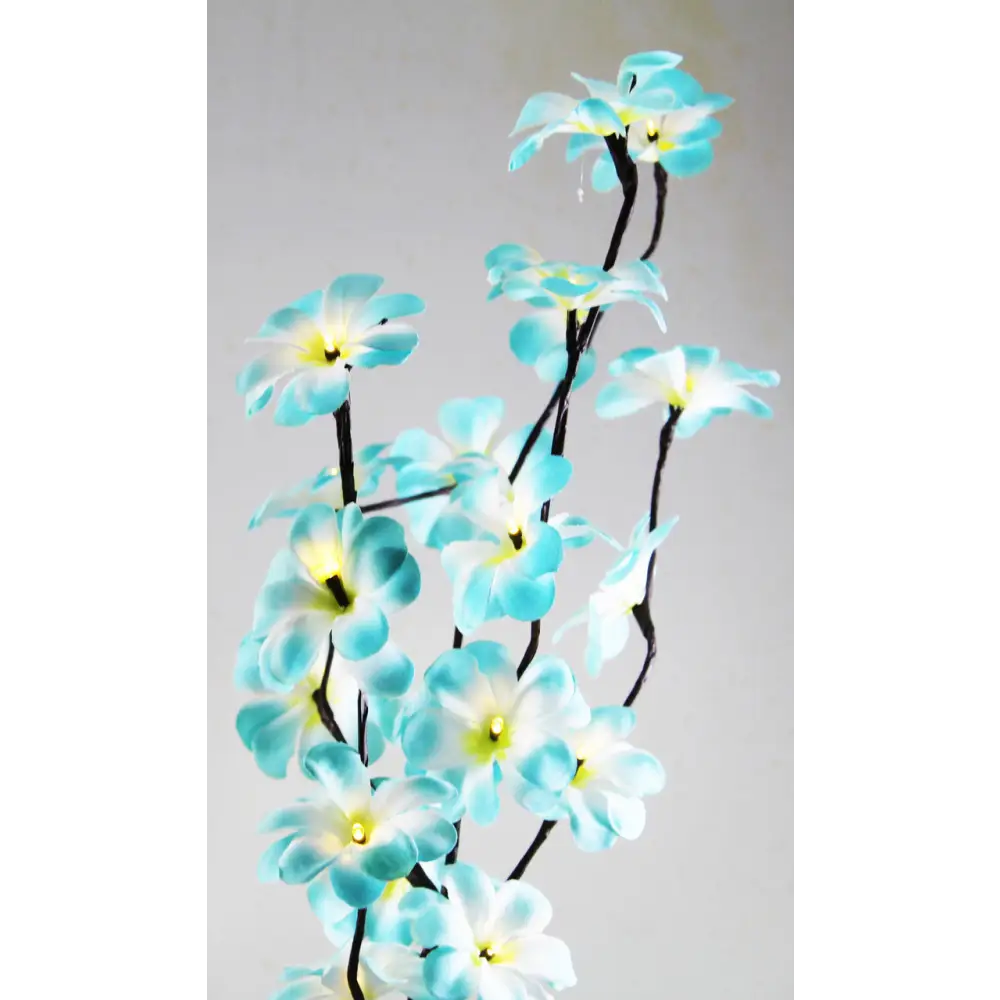 1 Set of 50cm H 20 LED Blue Frangipani Tree Branch Stem Fairy Light Wedding Event Party Function Table Vase Centrepiece