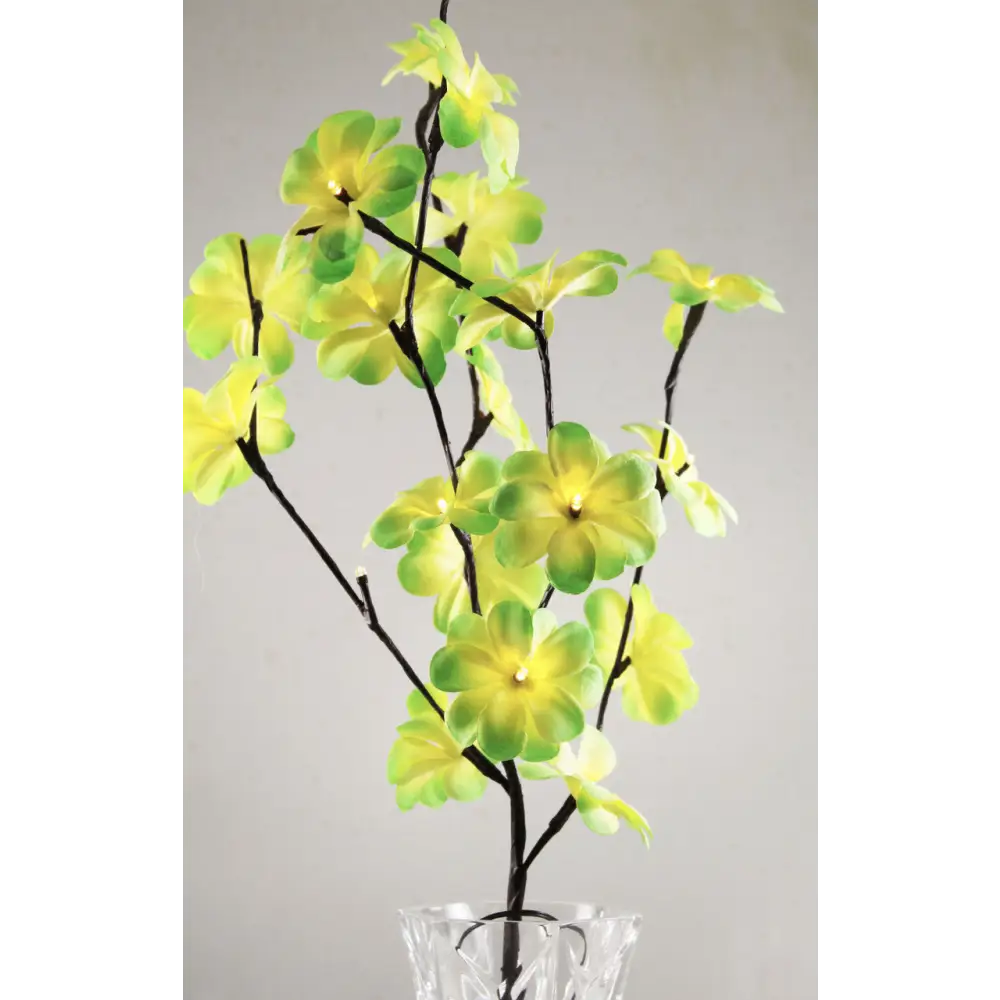 1 Set of 50cm H 20 LED Green Frangipani Tree Branch Stem Fairy Light Wedding Event Party Function Table Vase