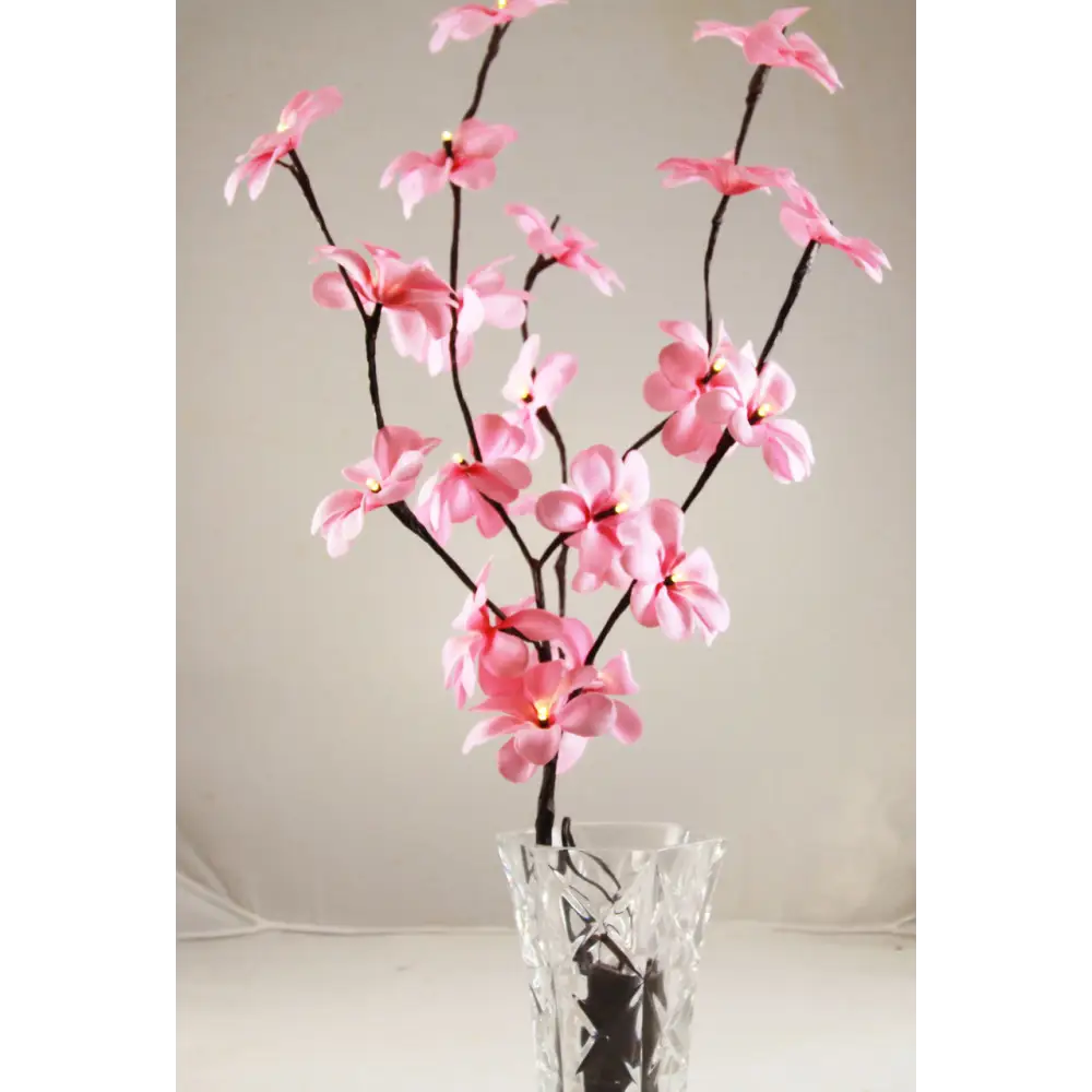1 Set of 50cm H 20 LED Pink Frangipani Tree Branch Stem Fairy Light Wedding Event Party Function Table Vase Centrepiece