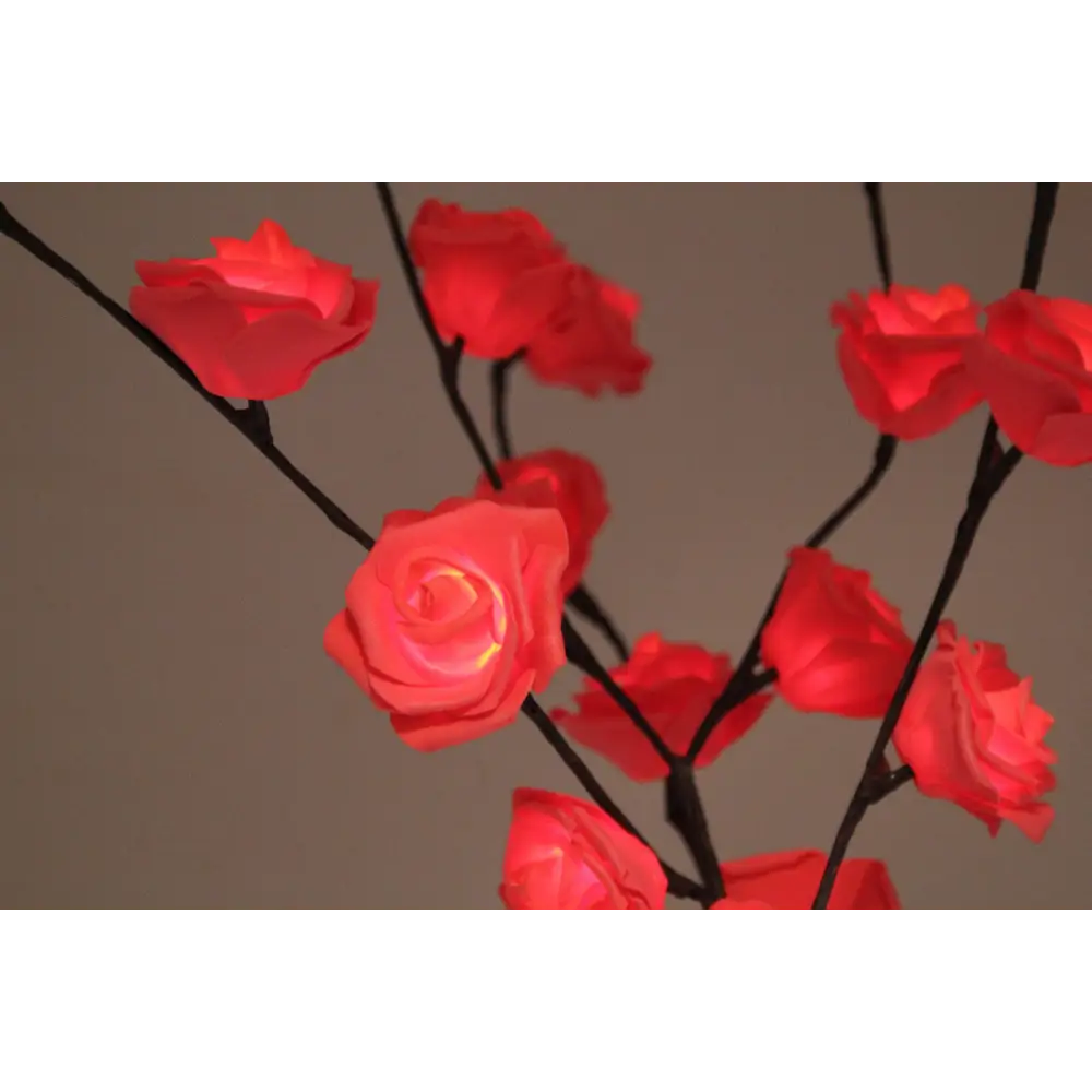 1 Set of 50cm H 20 LED Red Rose Tree Branch Stem Fairy Light Wedding Event Party Function Table Vase Centrepiece