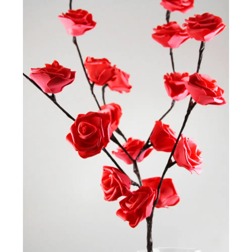 1 Set of 50cm H 20 LED Red Rose Tree Branch Stem Fairy Light Wedding Event Party Function Table Vase Centrepiece