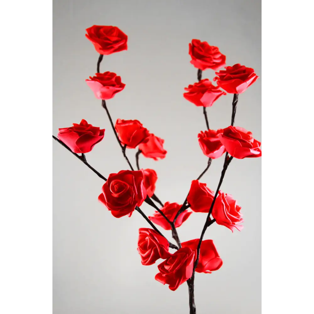 1 Set of 50cm H 20 LED Red Rose Tree Branch Stem Fairy Light Wedding Event Party Function Table Vase Centrepiece