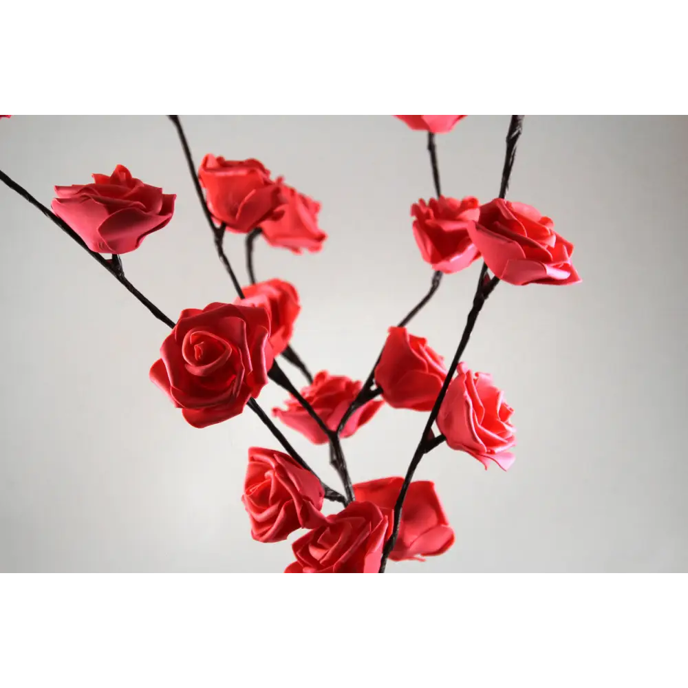1 Set of 50cm H 20 LED Red Rose Tree Branch Stem Fairy Light Wedding Event Party Function Table Vase Centrepiece