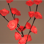 1 Set of 50cm H 20 LED Red Rose Tree Branch Stem Fairy Light Wedding Event Party Function Table Vase Centrepiece