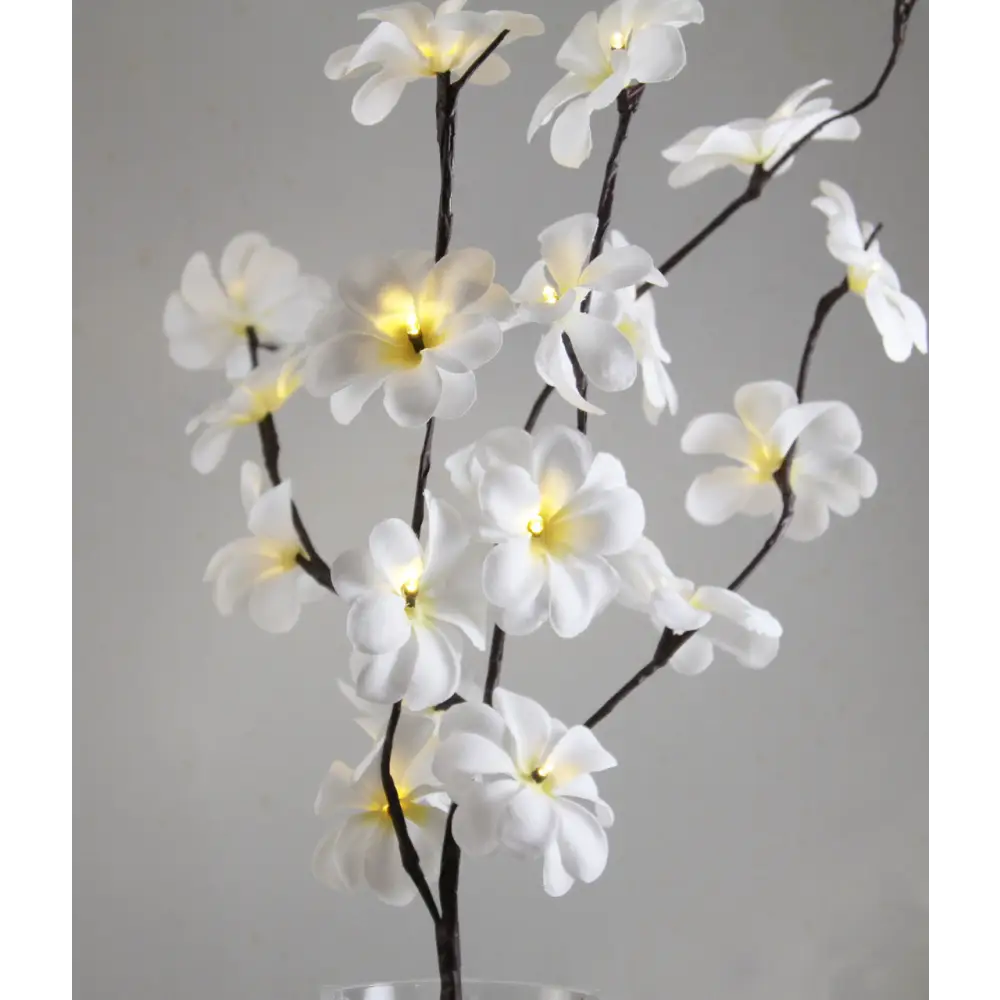 1 Set of 50cm H 20 LED White Frangipani Tree Branch Stem Fairy Light Wedding Event Party Function Table Vase