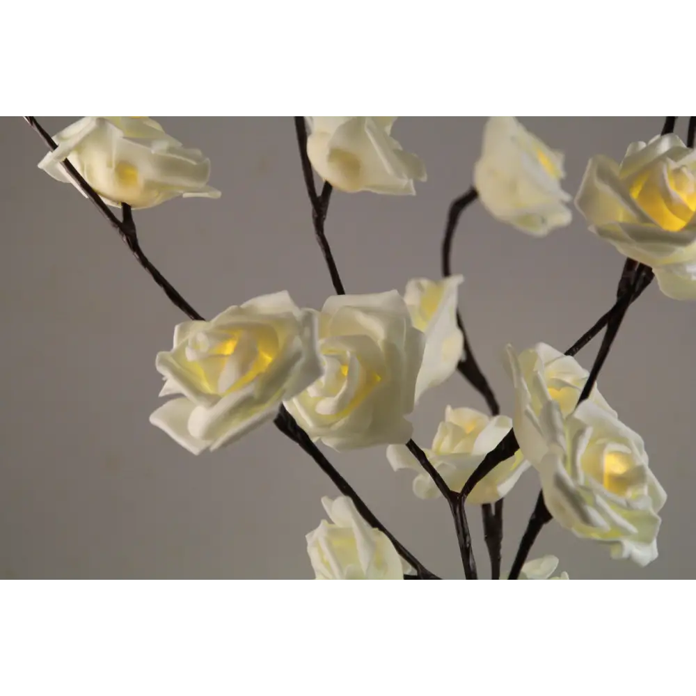 1 Set of 50cm H 20 LED White Rose Tree Branch Stem Fairy Light Wedding Event Party Function Table Vase Centrepiece