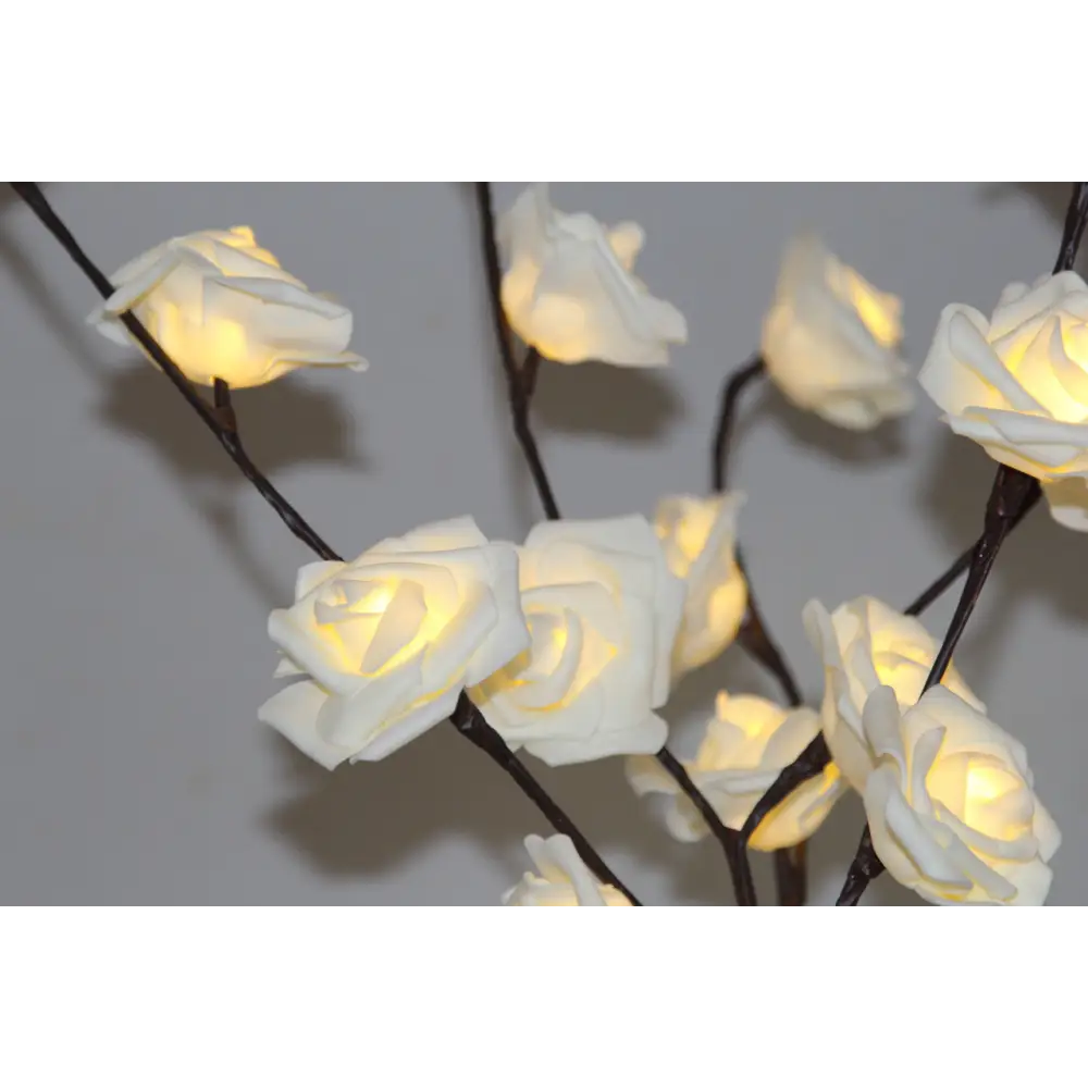 1 Set of 50cm H 20 LED White Rose Tree Branch Stem Fairy Light Wedding Event Party Function Table Vase Centrepiece