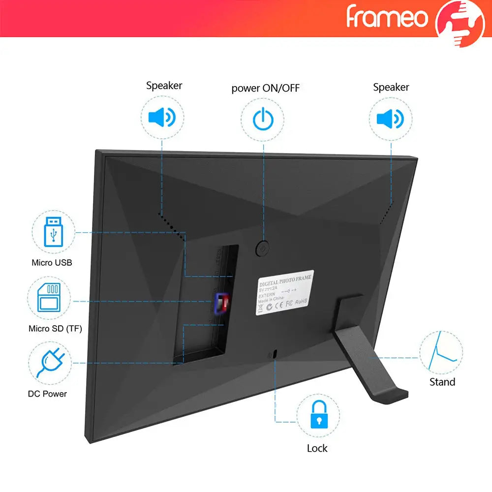 10.1-Inch Wooden Frame WiFi Digital Photo Frame - 16GB Storage IPS Touchscreen App Remote Sharing - Home & Garden >