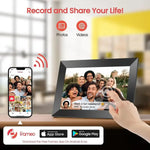 10.1-Inch Wooden Frame WiFi Digital Photo Frame - 16GB Storage IPS Touchscreen App Remote Sharing - Home & Garden >