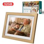 10.1-Inch Wooden Frame WiFi Digital Photo Frame - 32GB Storage IPS Touchscreen App Remote Sharing - Home & Garden >