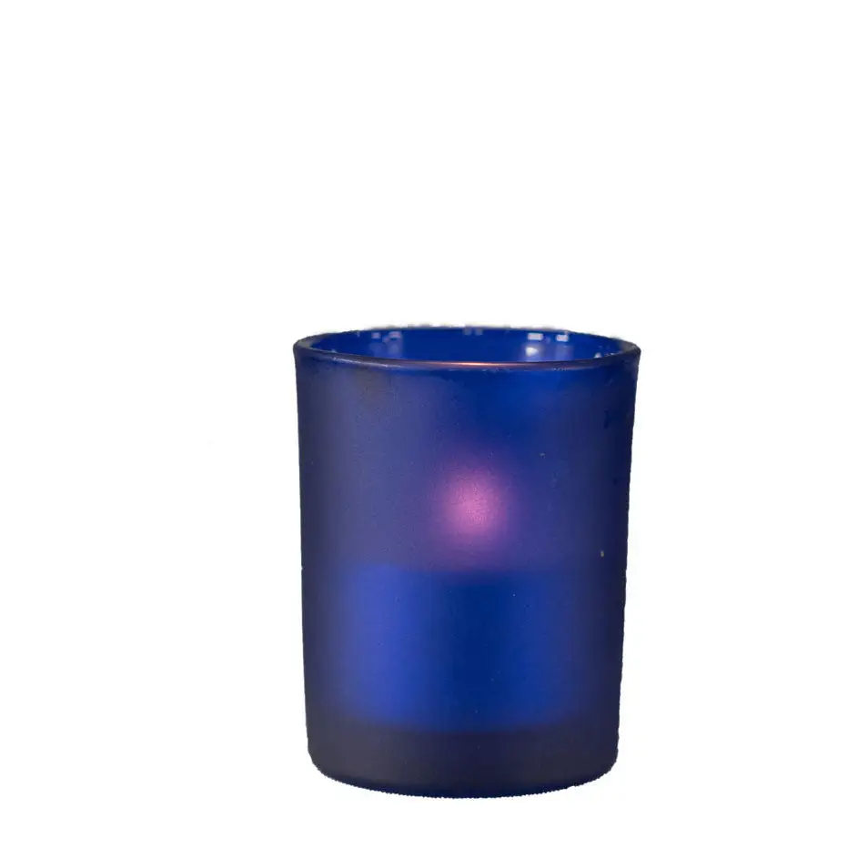 10 Pack Blue Frosted Glass Votive Tealight Candle Holders House Party Cenrepiece Xmas Wedding Decor Glass Candlestick