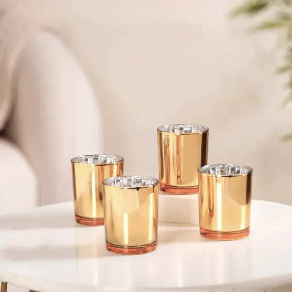 10 Pack Gold Votive Tealight Candle Holders Valentines Day Mercury Wedding Decor Glass Candlestick Party Decorations