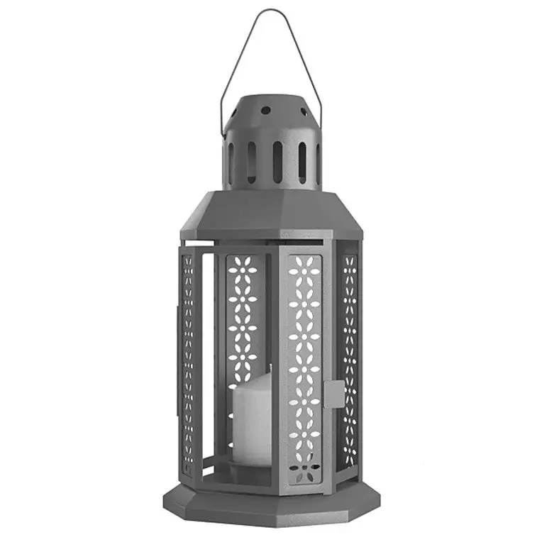 10 Pack of Dark Grey Metal Miners Lantern Summer Wedding Home Party Room Balconey Deck Decoration 21cm Tealight Candle