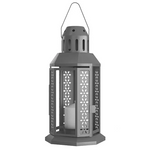 10 Pack of Dark Grey Metal Miners Lantern Summer Wedding Home Party Room Balconey Deck Decoration 21cm Tealight Candle