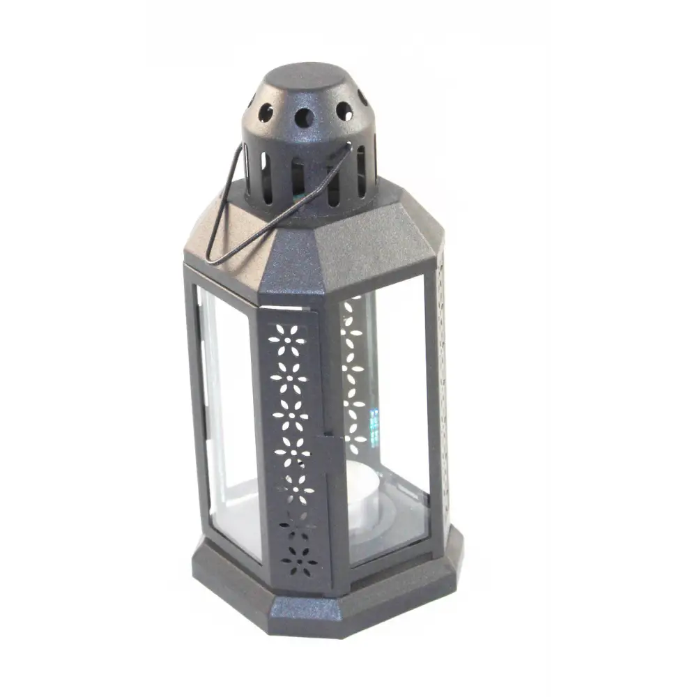 10 Pack of Dark Grey Metal Miners Lantern Summer Wedding Home Party Room Balconey Deck Decoration 21cm Tealight Candle