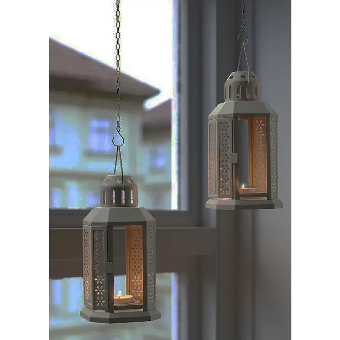 10 Pack of Dark Grey Metal Miners Lantern Summer Wedding Home Party Room Balconey Deck Decoration 21cm Tealight Candle