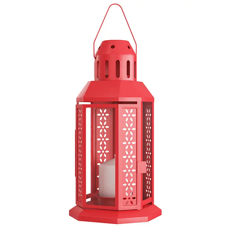 10 Pack of Red Metal Miners Lantern Summer Xmas Wedding Home Party Room Balconey Deck Decoration 21cm Tealight Candle