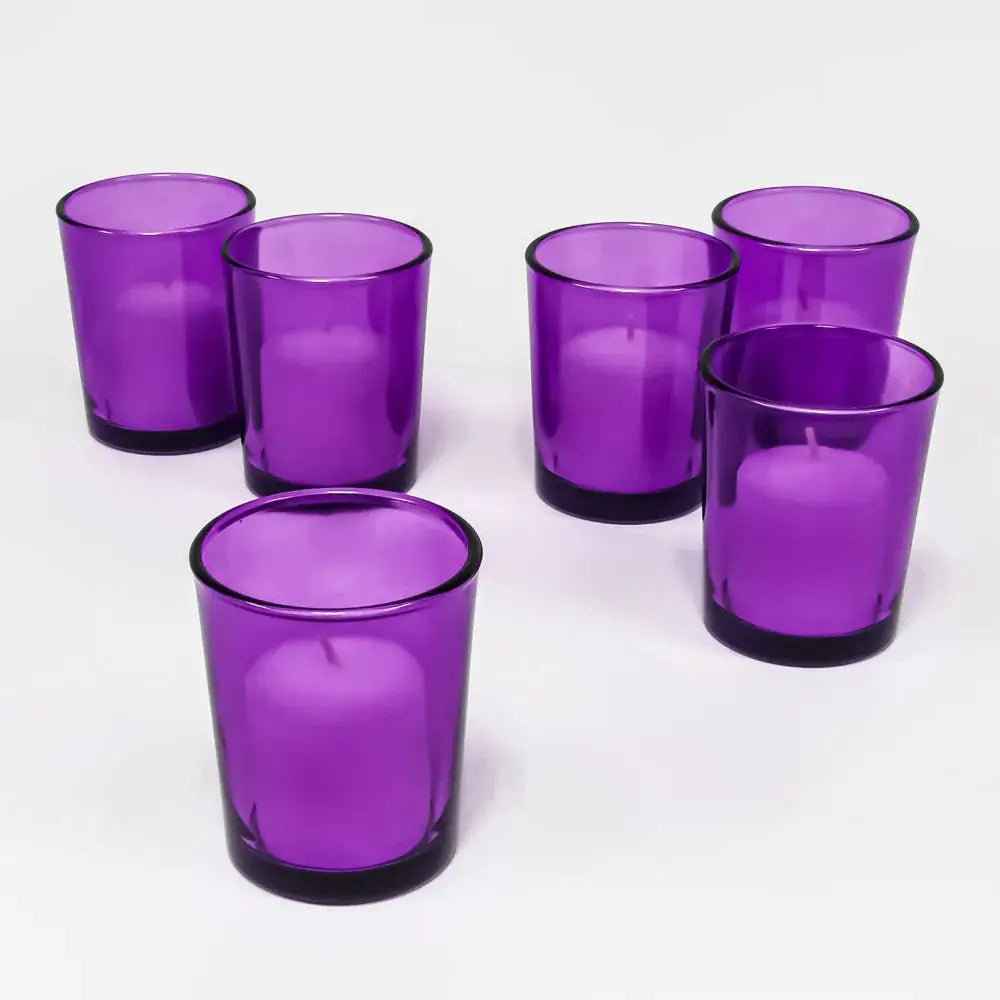10 Pack Purple Glass Votive Tealight Candle Holders House Party Cenrepiece Xmas Wedding Decor Glass Candlestick Party