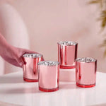 10 Pack Rose Gold Pink Votive Tealight Candle Holders Valentines Day Mercury Wedding Decor Glass Candlestick Party