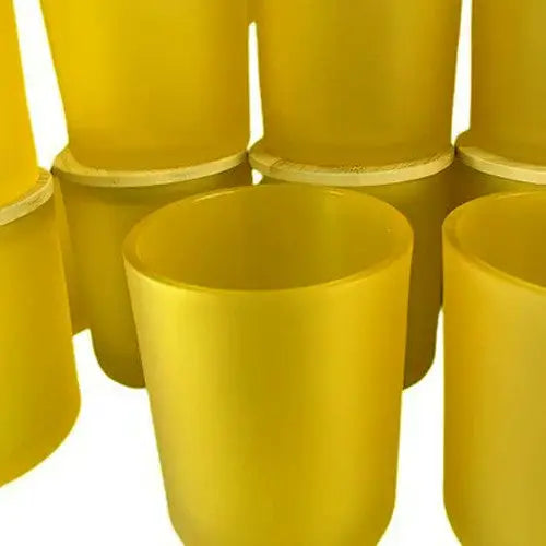 10 Pack Yellow Frosted Glass Votive Candle Holders Table Centreoieces Xmas Wedding Anniversary Event Recption Party