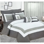 10 piece comforter and sheets set queen charcoal - Home & Garden > Bedding